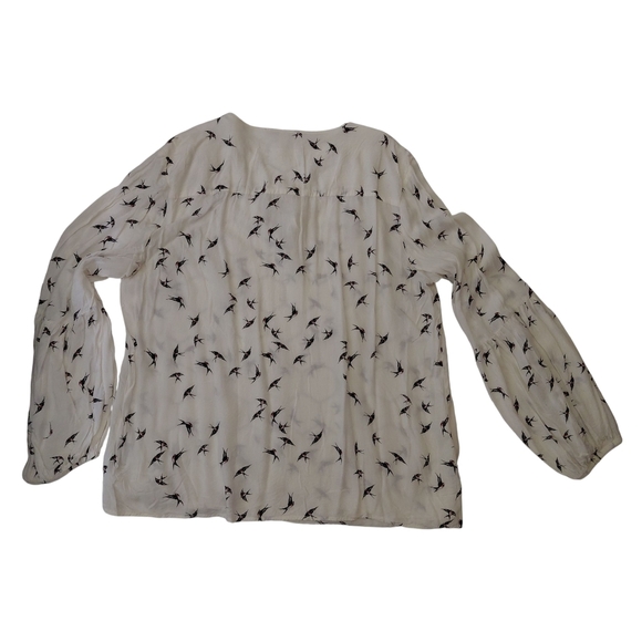 Esprit Cream Blouse with Black Bird Design - Picture 2 of 7